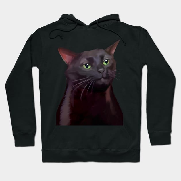 Black cat zoning out meme Hoodie by PrimeStore